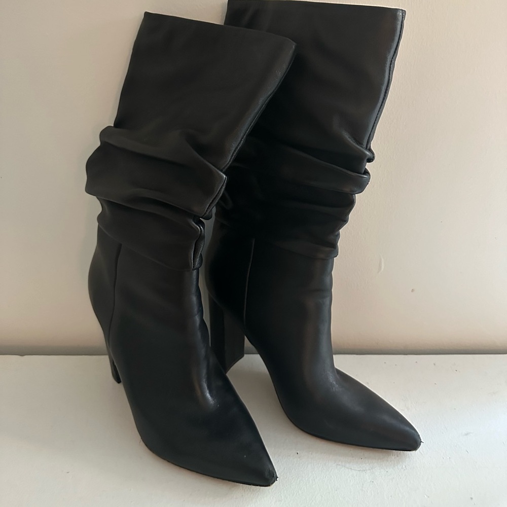 Marc Fisher LTD Gomer Slouch Boot Black Heeled Boot